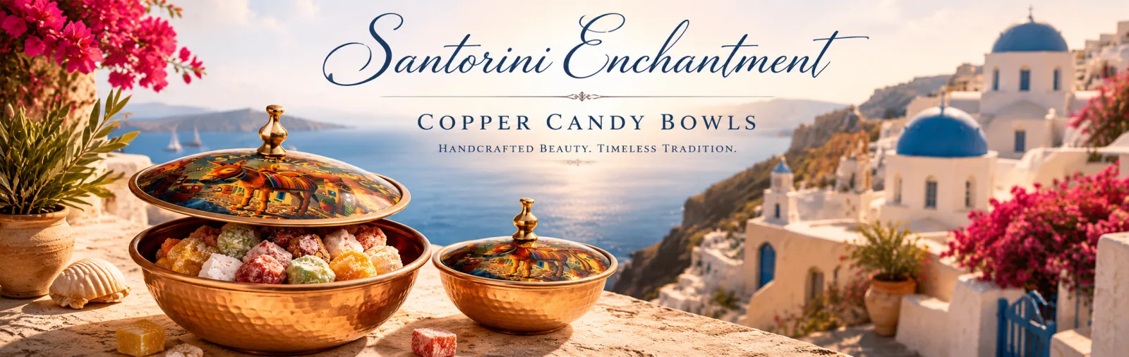 Santorini Enchantment Copper Candy Bowls