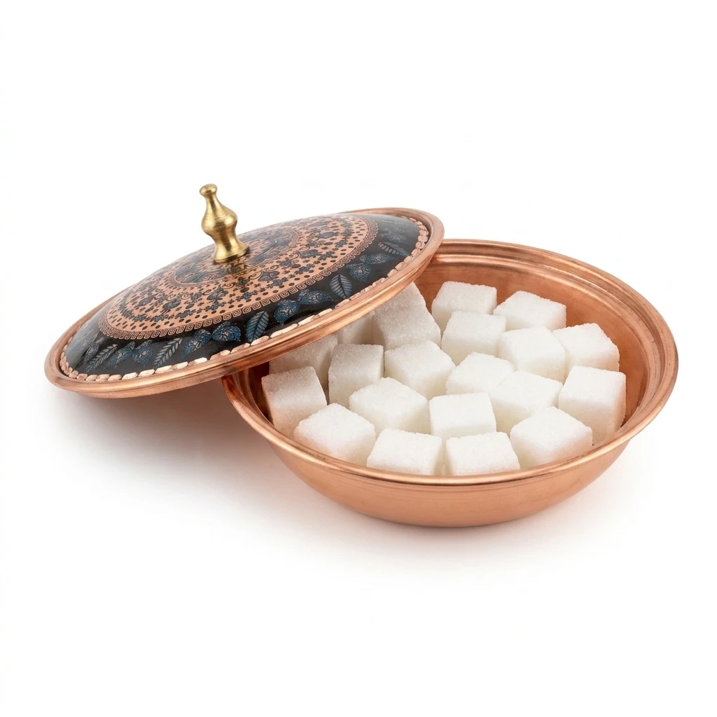 Alya einzelne Kupfer-Zuckerdose – Klein, 7 CM Durchmesser