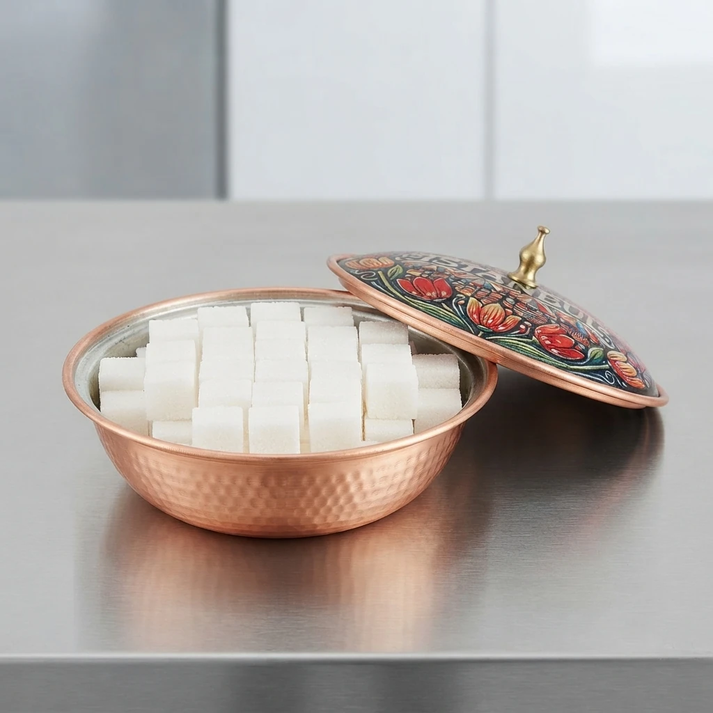 Ceylin einzelne Kupfer-Zuckerdose – Klein, 7 CM Durchmesser