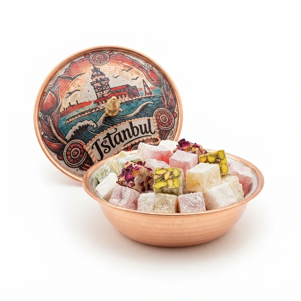 Çini einzelne Kupfer-Zuckerdose – Klein, 7 CM Durchmesser