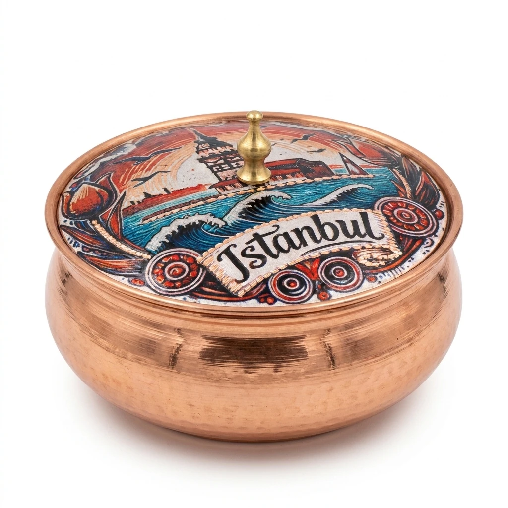 Galata einzelne Kupfer-Zuckerdose – Klein, 7 CM Durchmesser