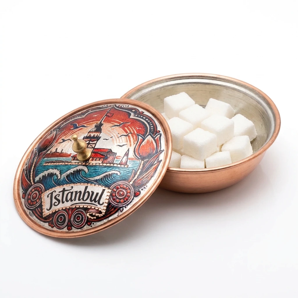 Galata einzelne Kupfer-Zuckerdose – Klein, 7 CM Durchmesser
