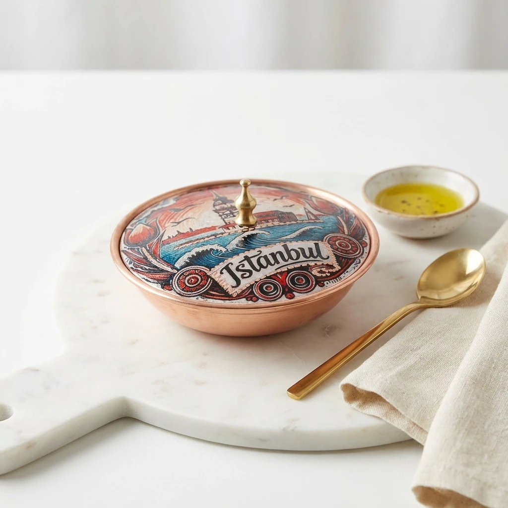 Galata einzelne Kupfer-Zuckerdose – Klein, 7 CM Durchmesser