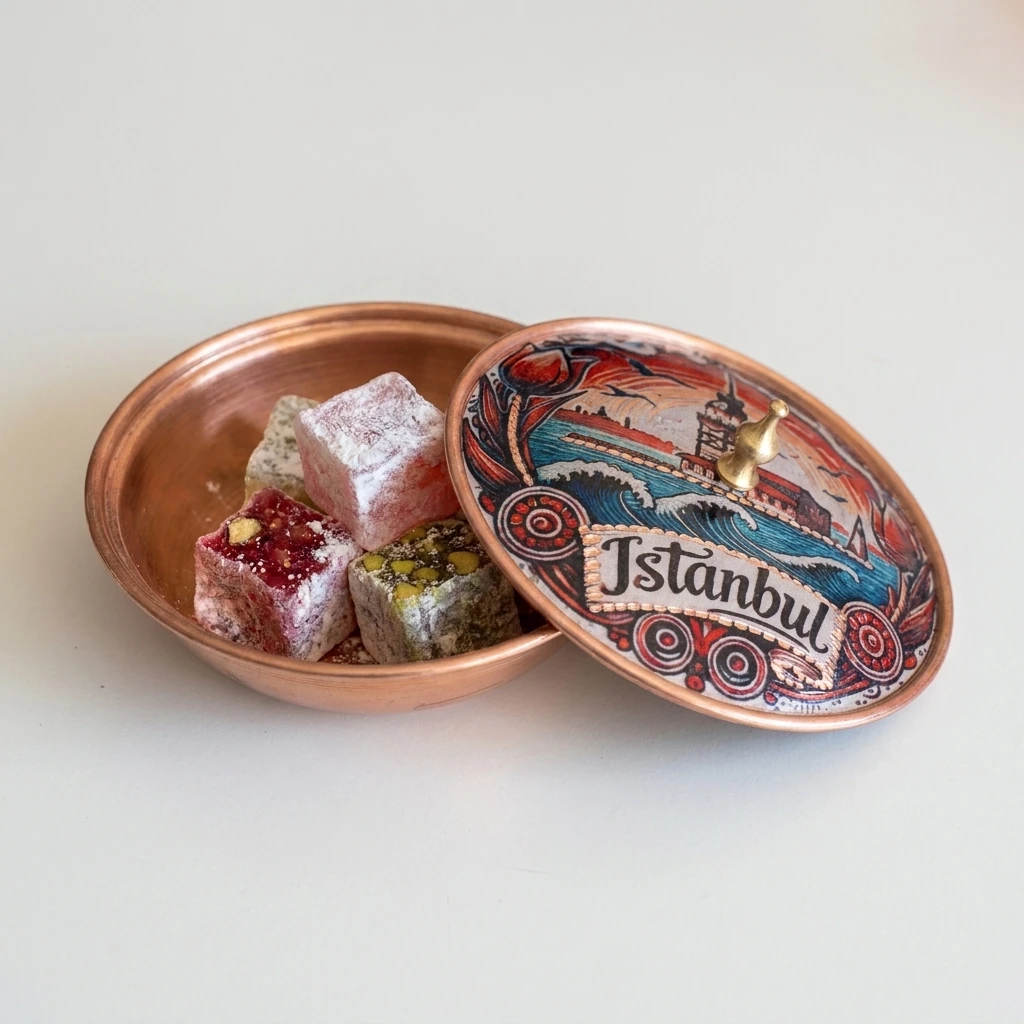Galata einzelne Kupfer-Zuckerdose – Klein, 7 CM Durchmesser