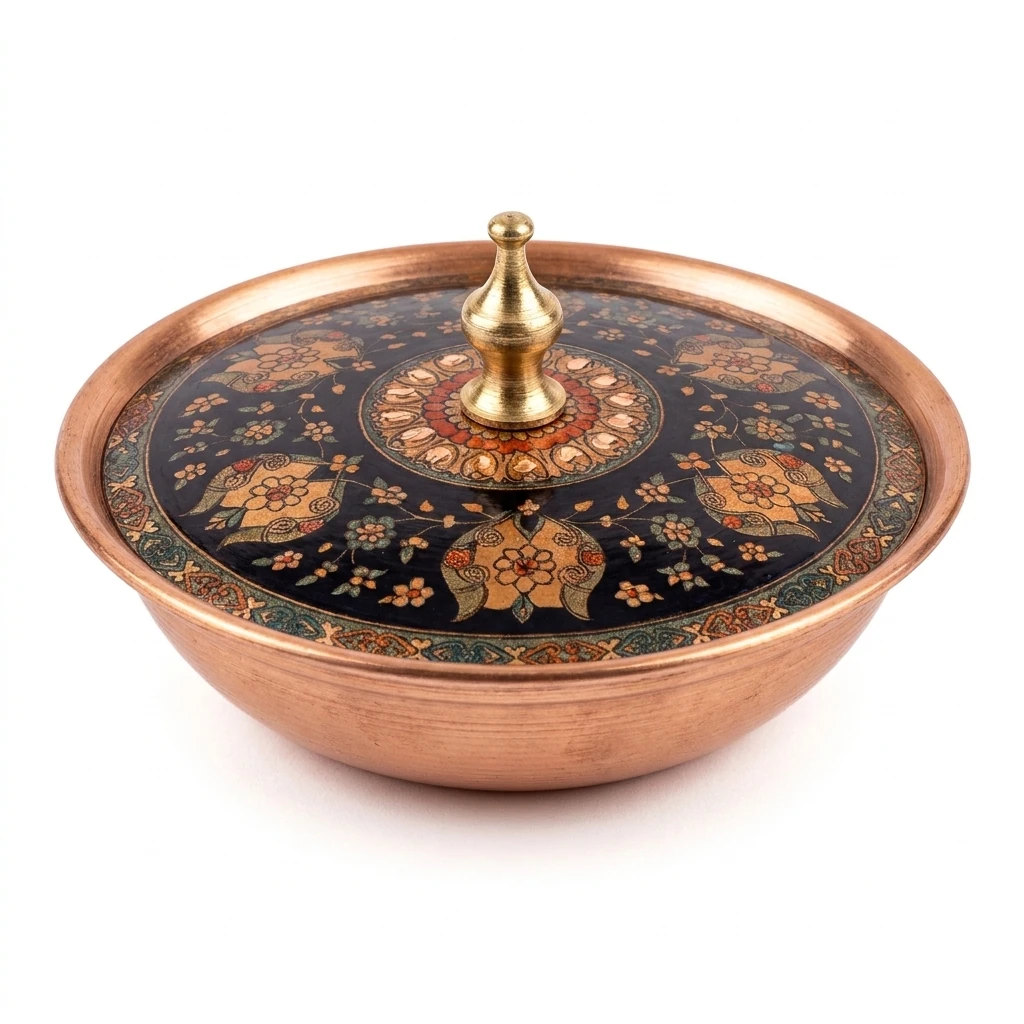 Tekli Bakır Şekerlik Hanedan Modeli – Küçük 7 CM Çap