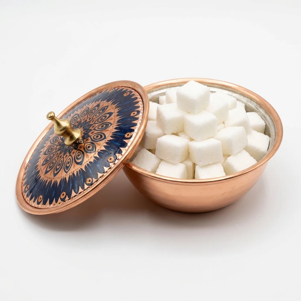 Mihrimah einzelne Kupfer-Zuckerdose – Klein, 7 CM Durchmesser