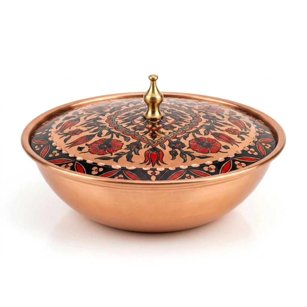 وعاء سكر نحاسي مفرد Nakkaş – صغير بقطر 7 سم