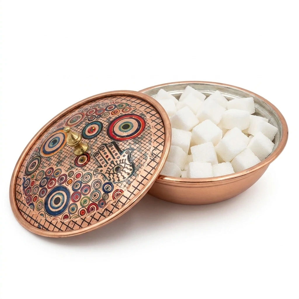 Safir einzelne Kupfer-Zuckerdose – Klein, 7 CM Durchmesser