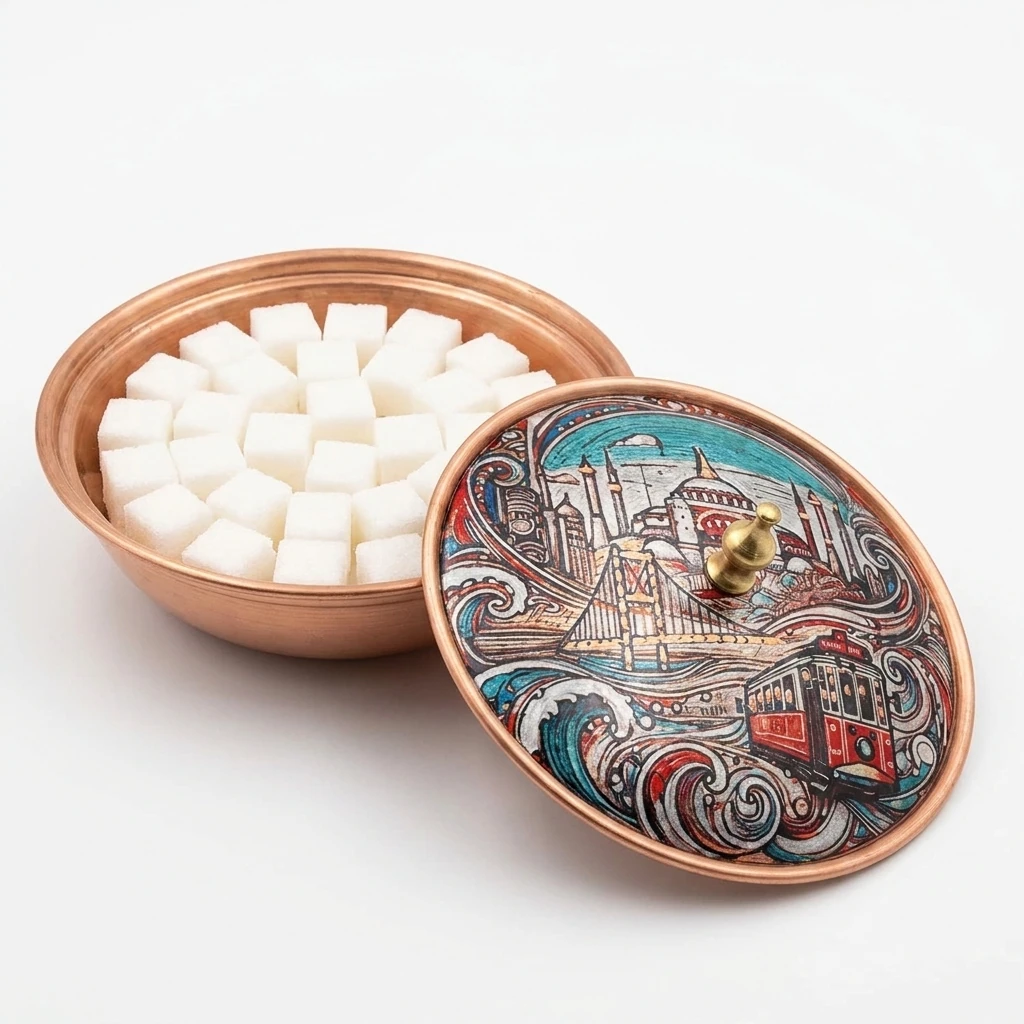 Selene einzelne Kupfer-Zuckerdose – Klein, 7 CM Durchmesser
